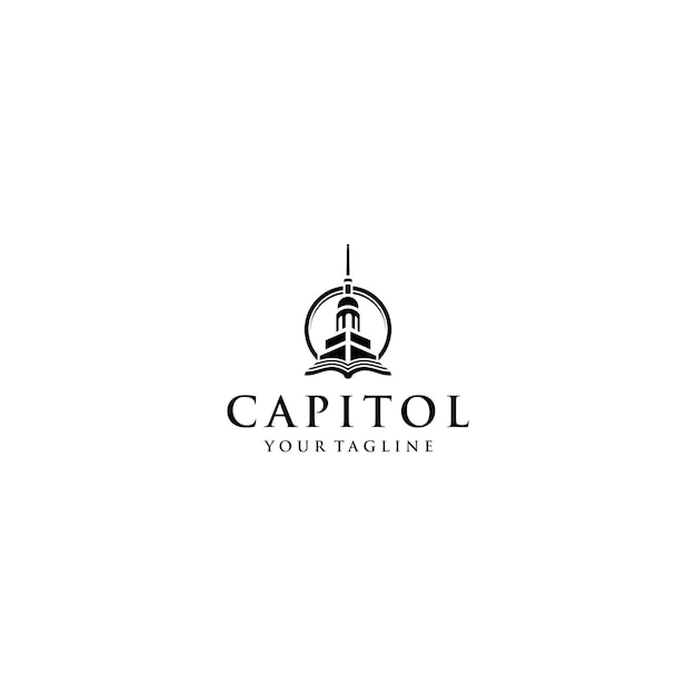 Capitol book history logo design .