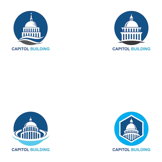 Capitol building logo set