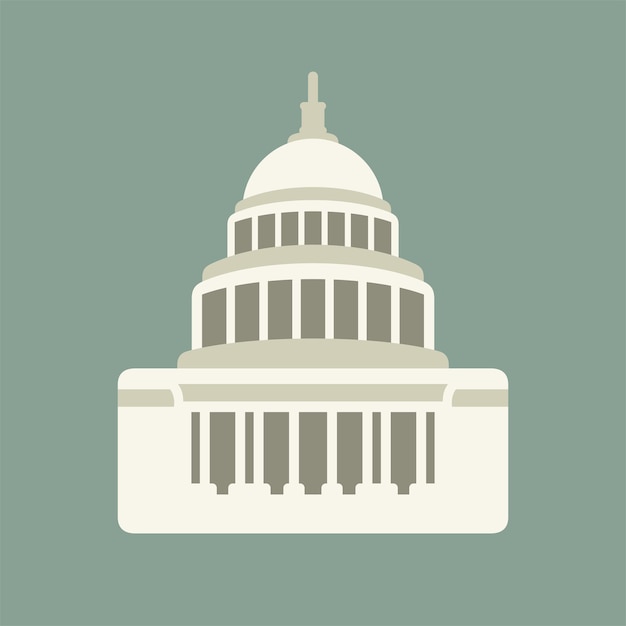 Vector capitol building, washington. white house flat style vector illustration.