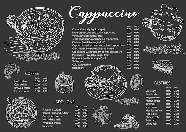 Cappuccino coffee menu design template