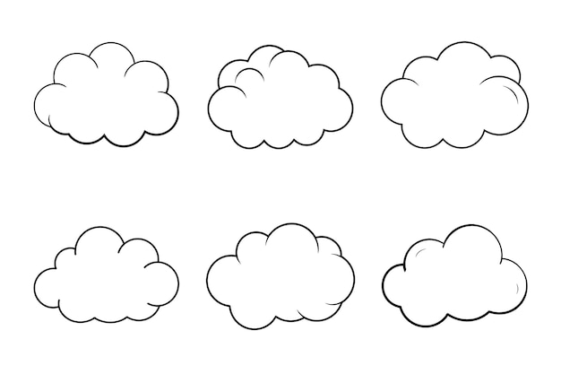 Captivating Cloud Line Art Vector Bundle Set Illustration for Digital and Print Graphics