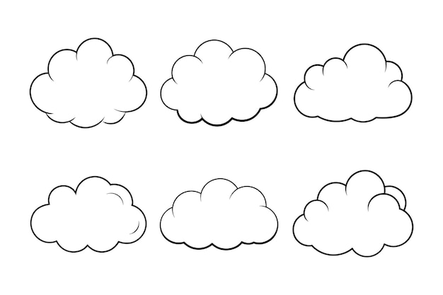 Vector captivating cloud line art vector bundle set illustration for digital and print graphics