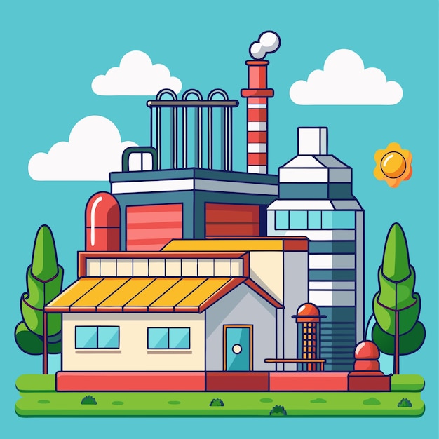 Captivating Dairy Factory Vector Art