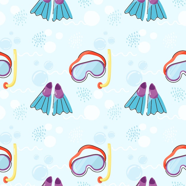 A captivating flat design of snorkeling pattern 