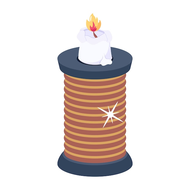 A captivating flat icon of candlelight