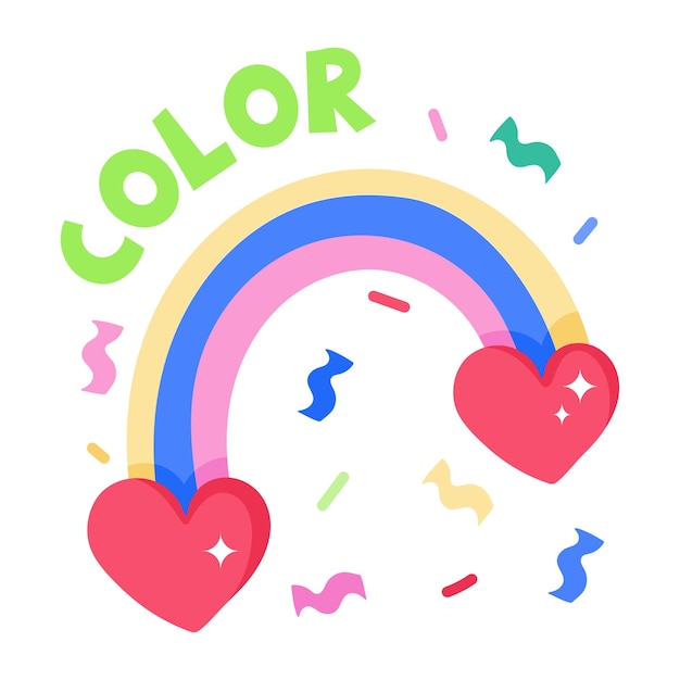 A captivating flat sticker of rainbow