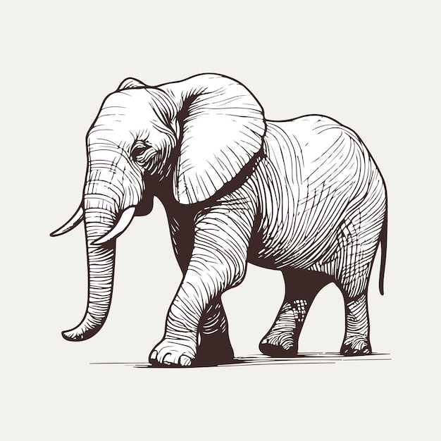 Vector captivating hand drawn elephant sketch