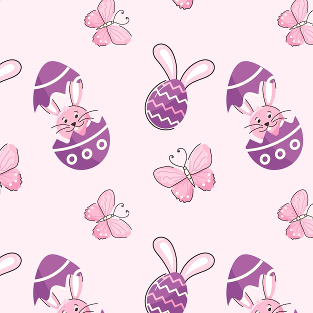 A captivating rabbit pattern in flat style 