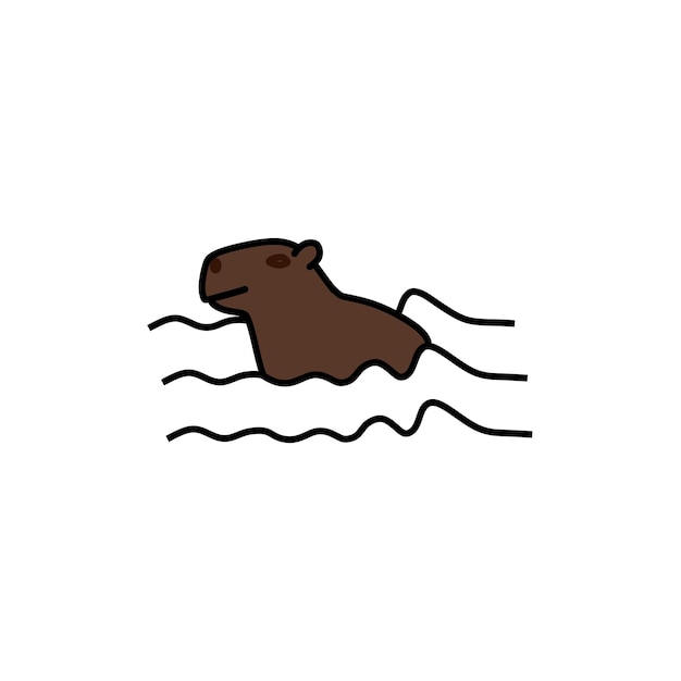 capybara swimming in choppy water