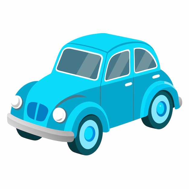 Vector car 3d render icon design white background