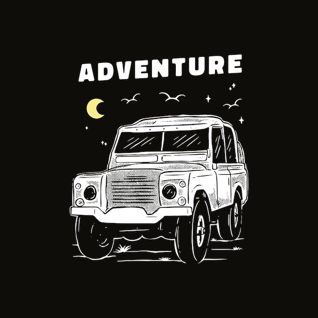 car adventure outdoor illustration