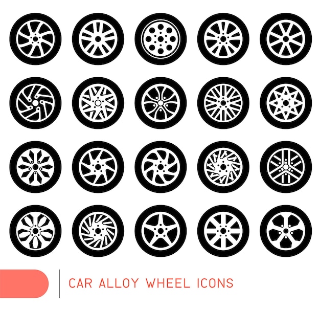 Car alloy wheel icons