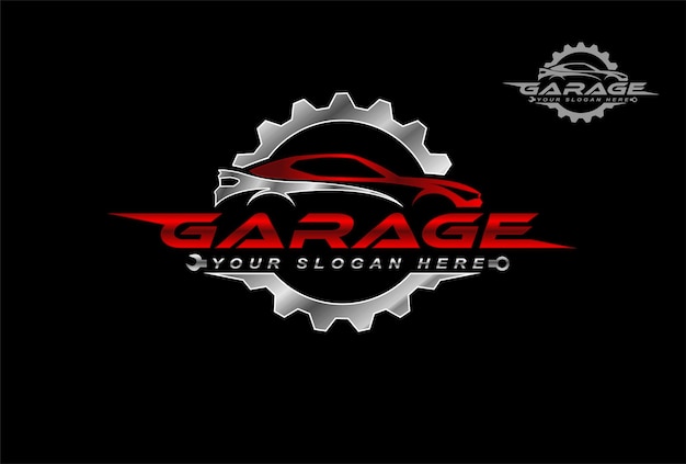 car auto garage concept premium logo design