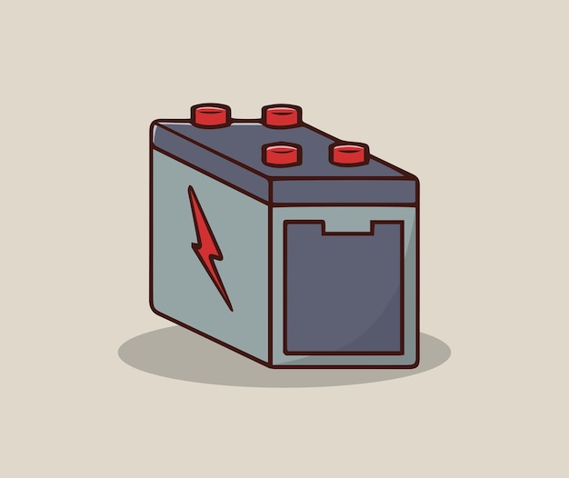 car battery hand drawing illustration