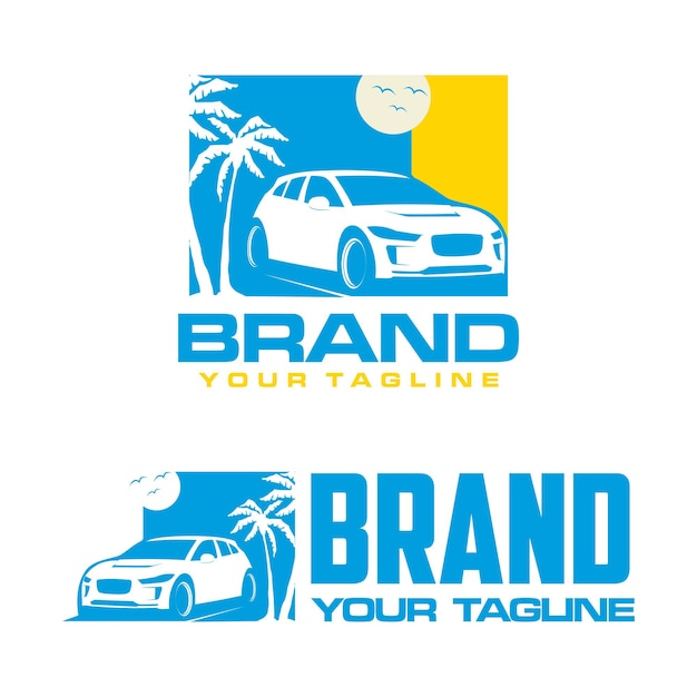 Car and beach logo