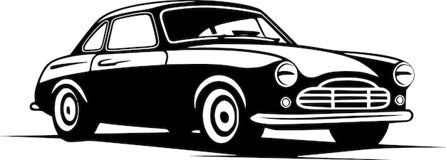 Car Black and White Vector illustration