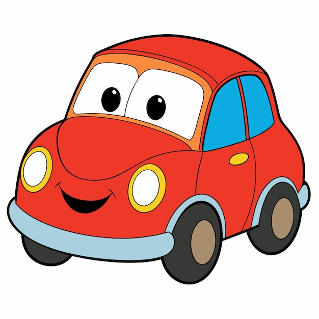 Vector car cartoon line white background vector illustration cartoon