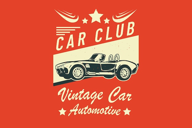 Car club vintage car automotive silhouette design