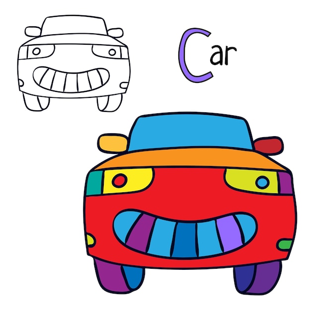 Car Coloring book page