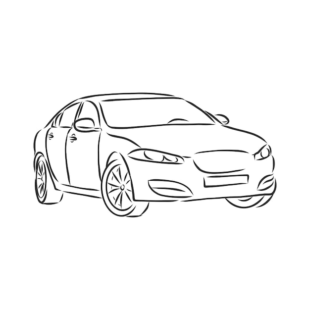 Car concept.Car sketch.Vector hand drawn.Autodesign.Automobile drawing. modern car, vector sketch illustration