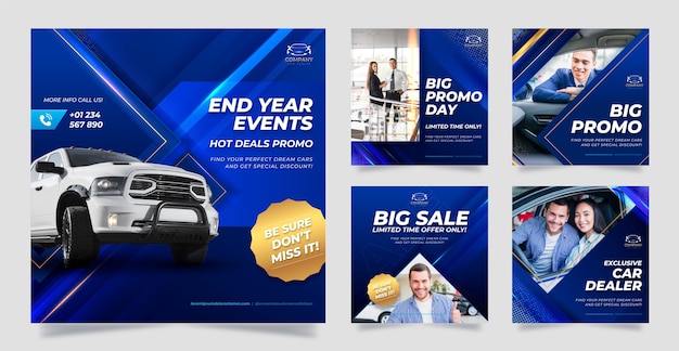 Car dealer business instagram posts collection