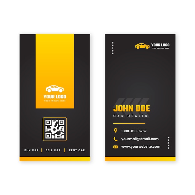 Car dealership vertical business card