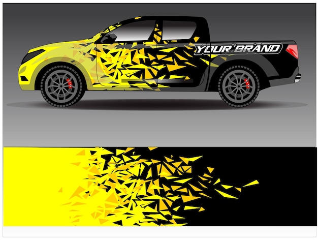 car decal design vector abstract background for vehicle vinyl wrap