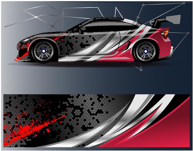 car decal design vector abstract background for vehicle vinyl wrap