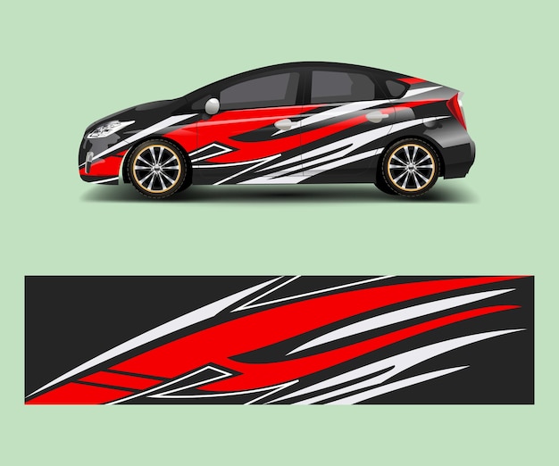 Car decal graphic vector wrap vinyl sticker Graphic abstract wave shape designs for branding race and drift car template design vector