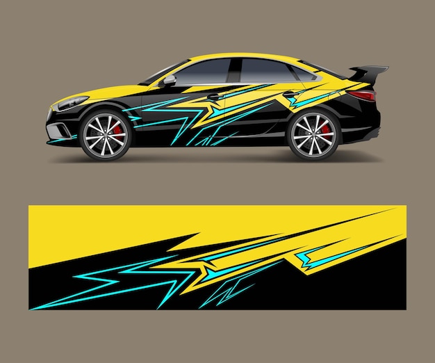 Car decal vector graphic abstract racing designs for vehicle Sticker vinyl wrap