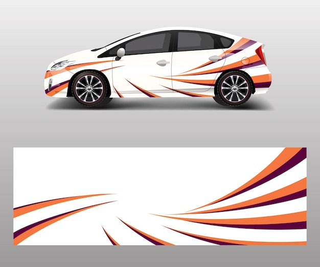 Car decal vector graphic abstract racing designs for vehicle Sticker vinyl wrap