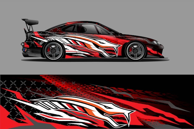 Car decal wrap illustration