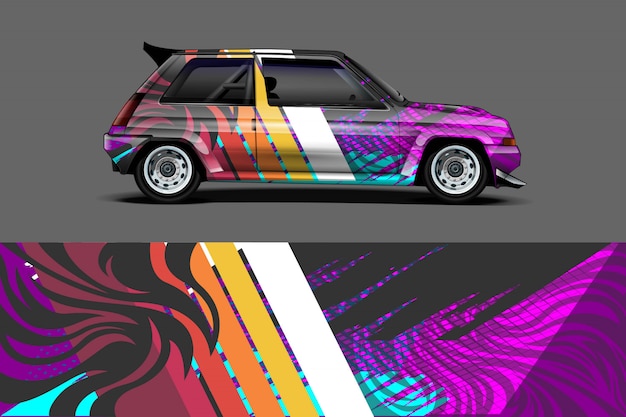 Car decal wrap illustration