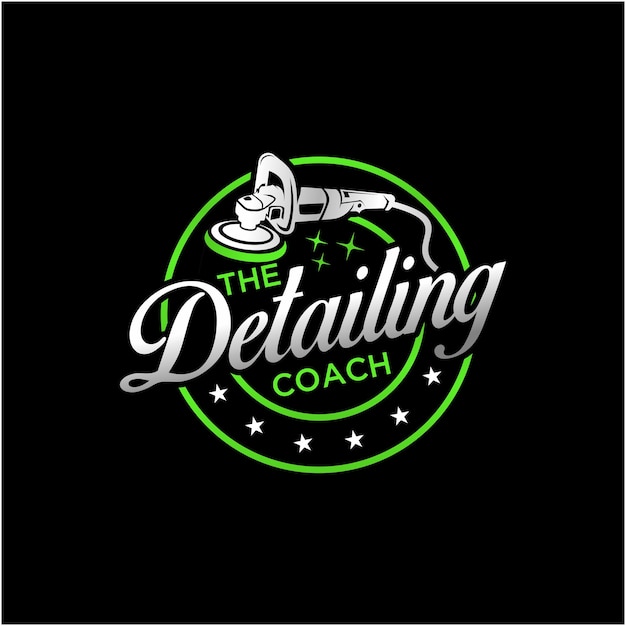 car detailing automotive logo design template illustration