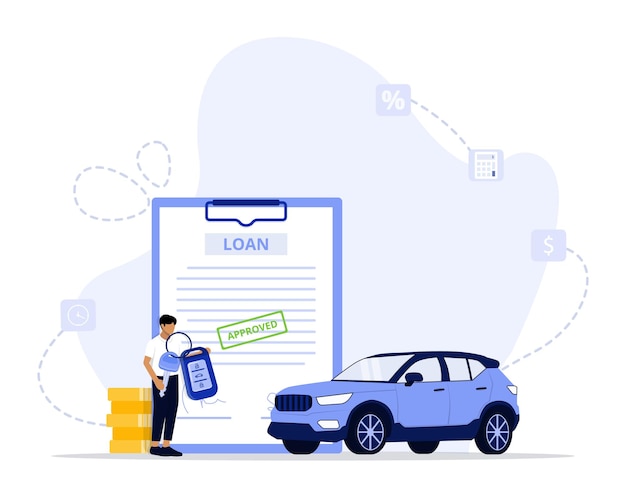 Vector car finance concept illustration