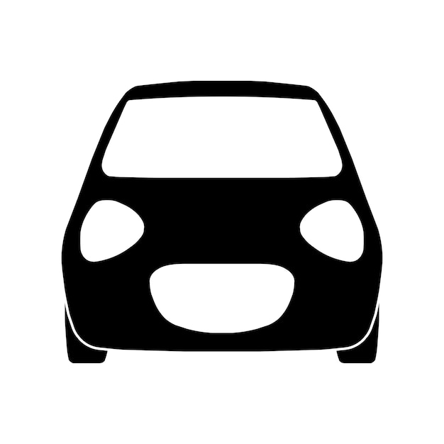 Car front view vector icon on white background