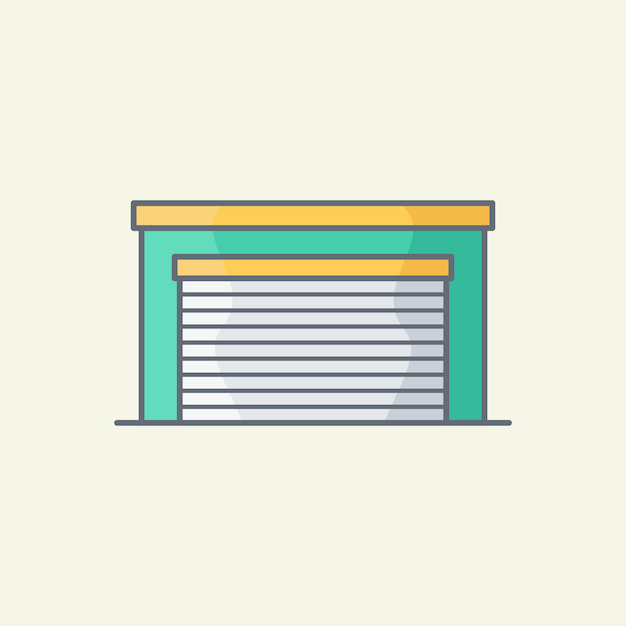 Car garage vector icon illustration