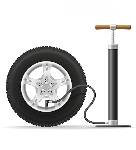 Car hand air pump stock vector illustration