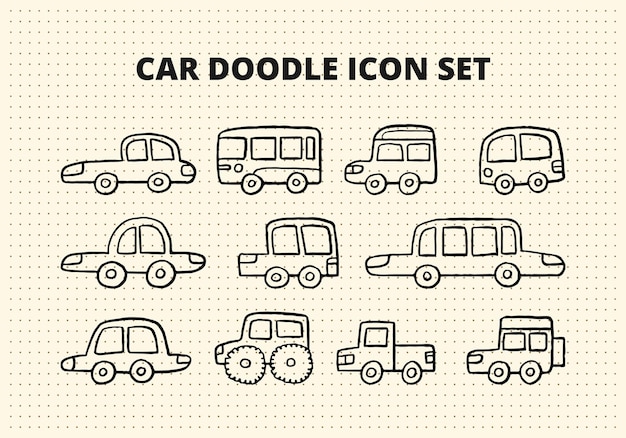 Car Hand Drawn Doodle Set