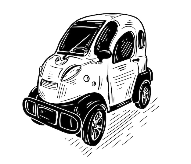 Car hand drawn sketch. Car illustration.Transport design. Vector illustration