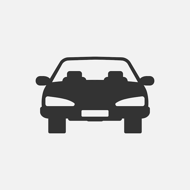 Car icon Black silhouette automobile Pictogram vehicle