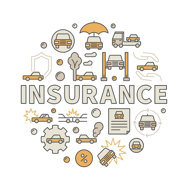 Car insurance colorful illustration - vector modern banner