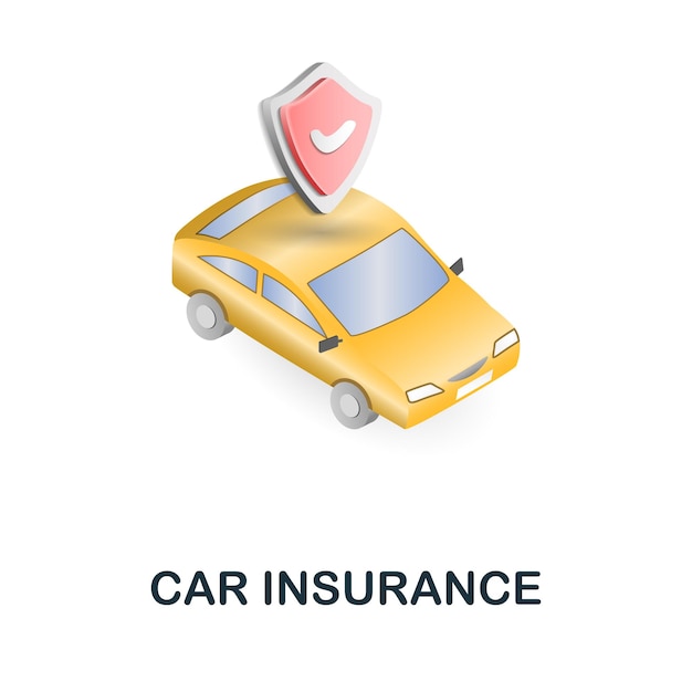 Car Insurance icon 3d illustration from insurance collection Creative Car Insurance 3d icon for web design templates infographics and more