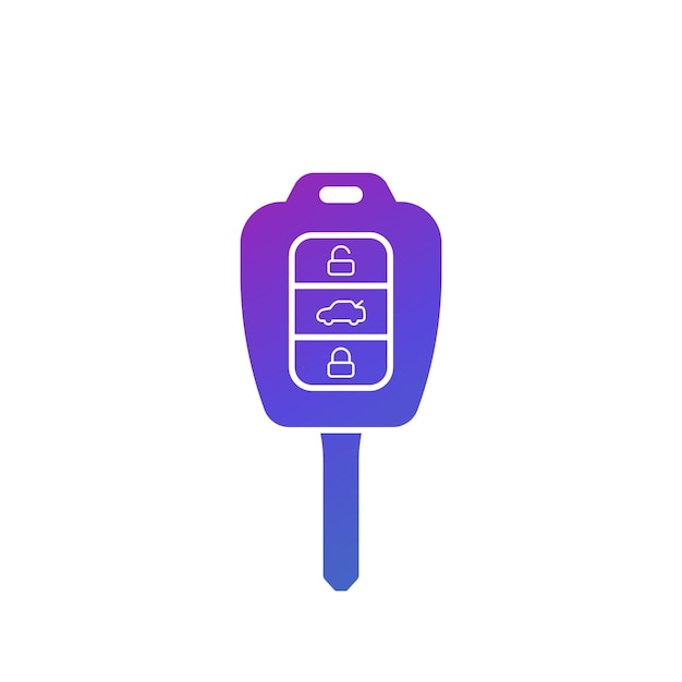 Car key icon on white