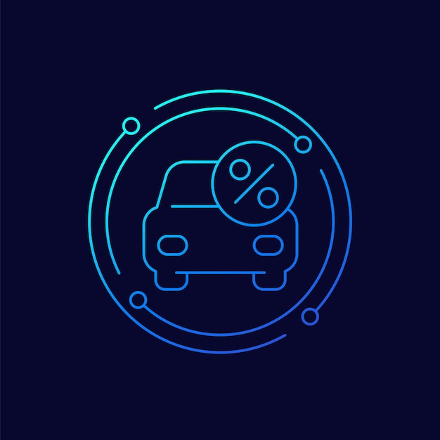 Car leasing line vector icon