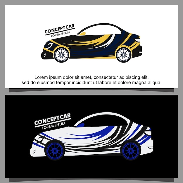 Car livery concept simple design template