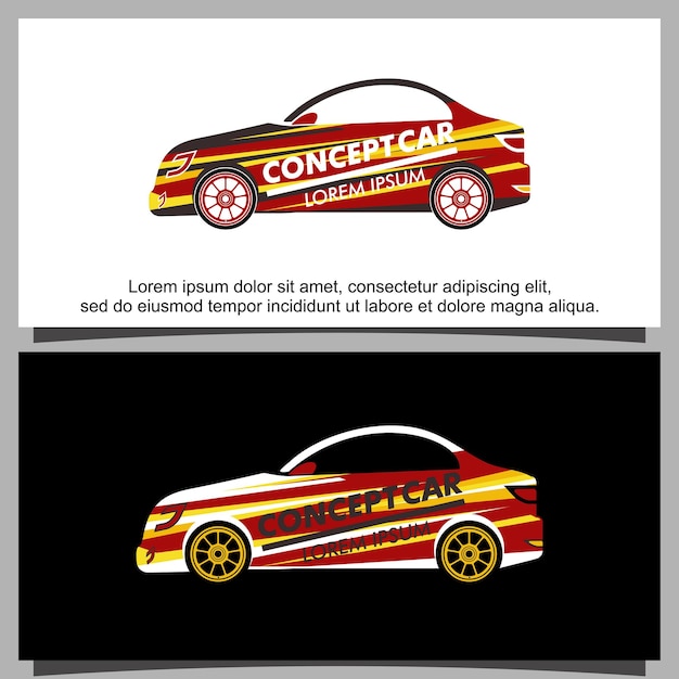 Car livery concept simple design template