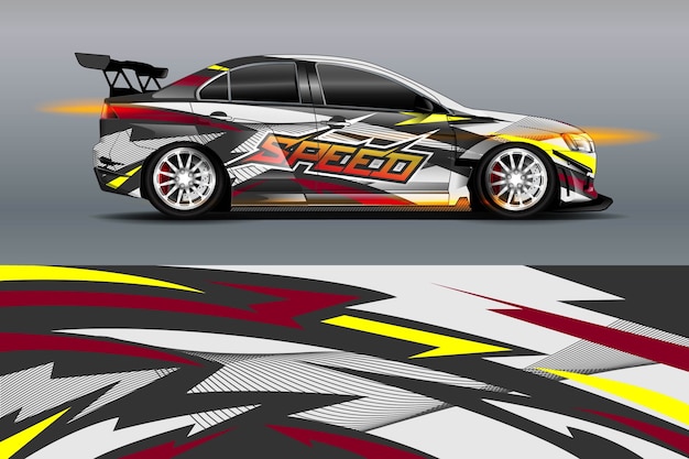 Car livery design with sporty abstract background