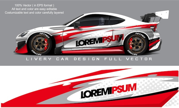 car livery graphic vector. abstract grunge background design for vehicle vinyl wrap and car branding