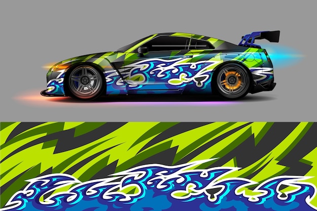 Car livery Graphic vector with abstract racing shape design